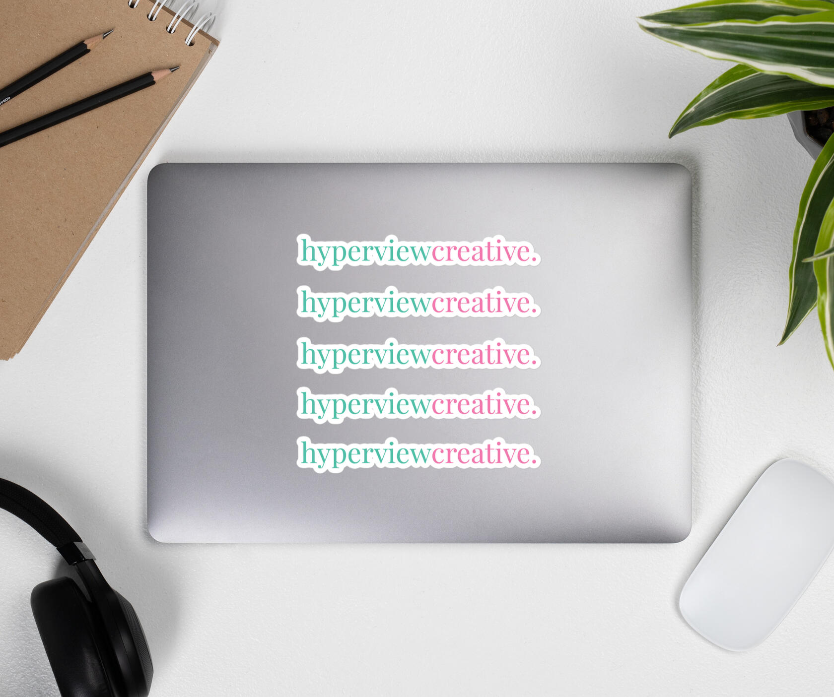 person wearing a Hyperview Creative shirt